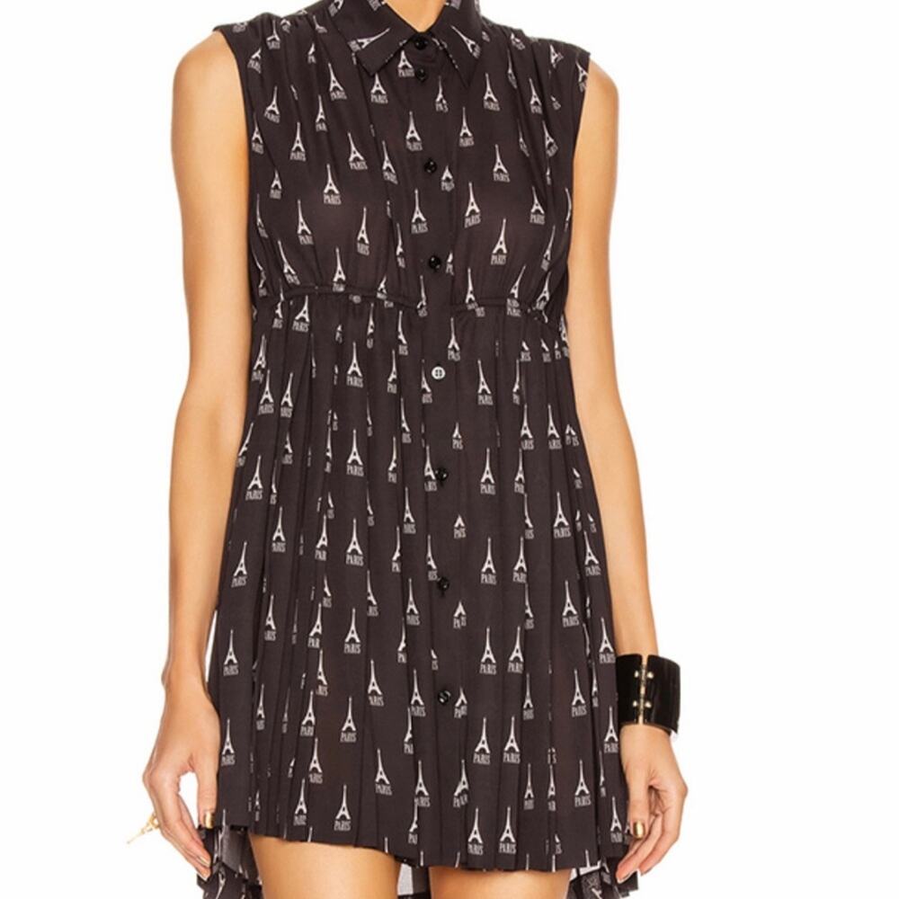 BALENCIAGA Paris Eiffel Tower print Baby Doll Dress Size 36 6 NWT